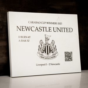 Limited Edition Newcastle United Carabao Cup 2025 Commemorative Quartz Plaque