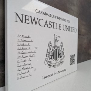 Limited Edition Newcastle United Carabao Cup 2025 Commemorative Quartz Plaque - V2